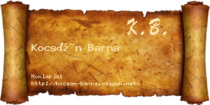 Kocsán Barna névjegykártya