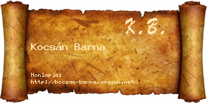 Kocsán Barna névjegykártya